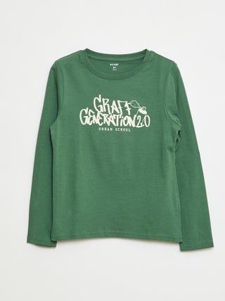 Camiseta de manga larga estampada