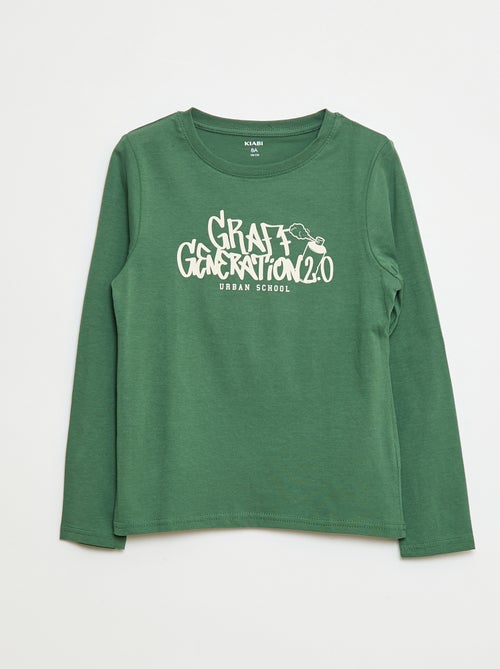 Camiseta de manga larga estampada - Kiabi