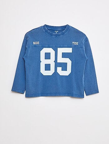 Camiseta de manga larga estilo deportivo americano