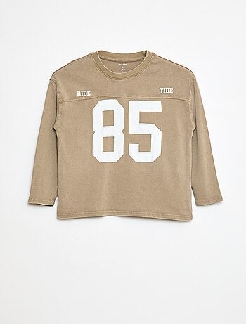 Camiseta de manga larga estilo deportivo americano
