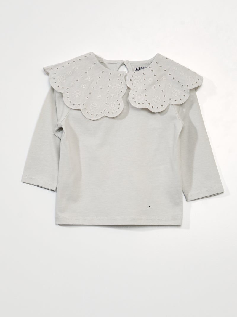 Camiseta de manga larga GRIS - Kiabi