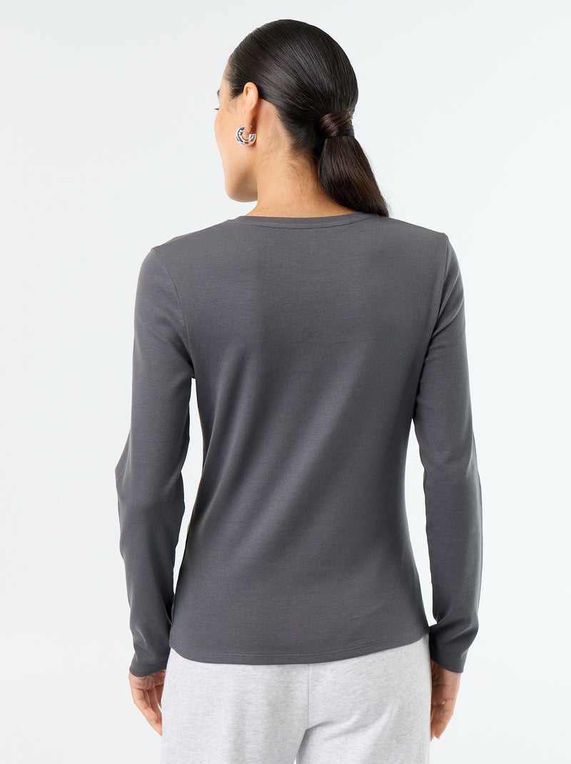 Camiseta de manga larga Gris - Kiabi