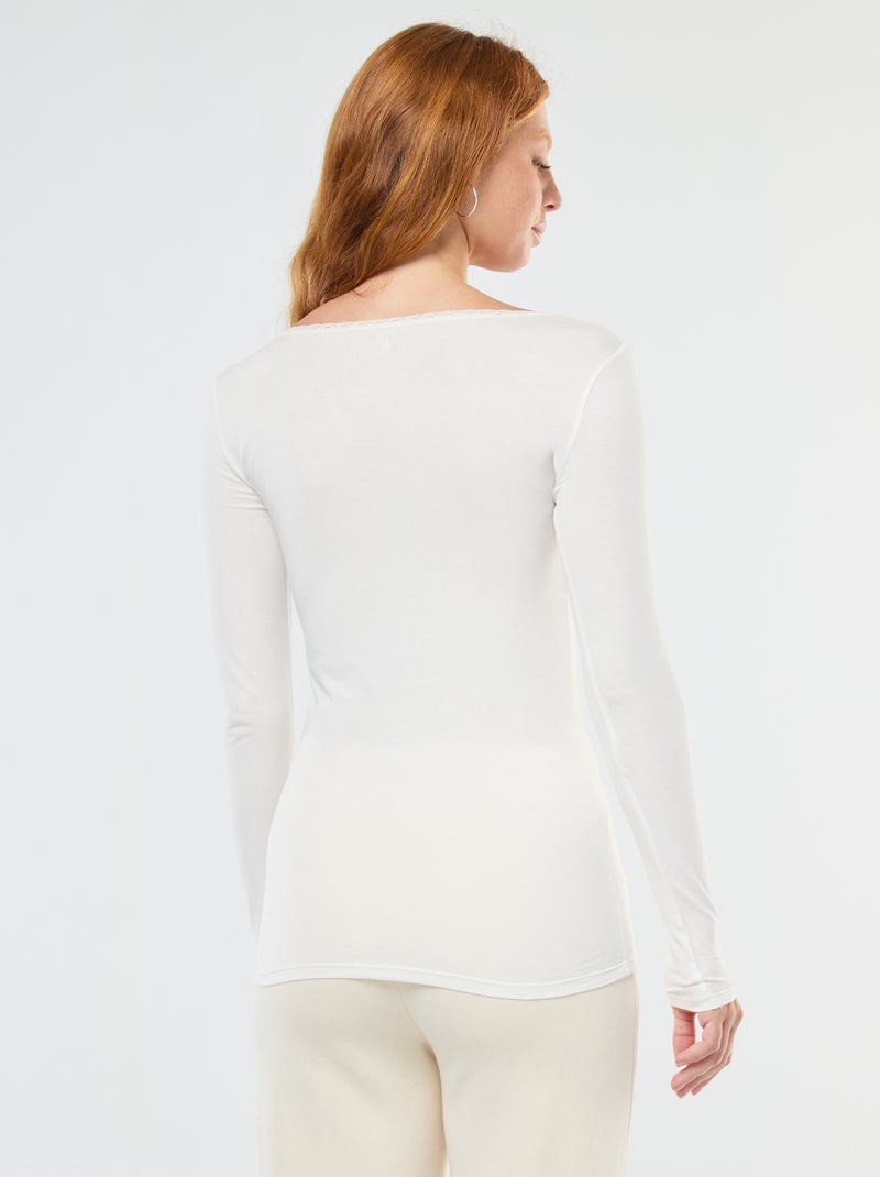 Camiseta de manga larga interior Blanco - Kiabi