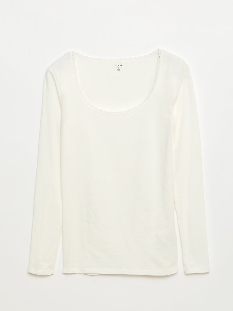Camiseta de manga larga interior Blanco - Kiabi