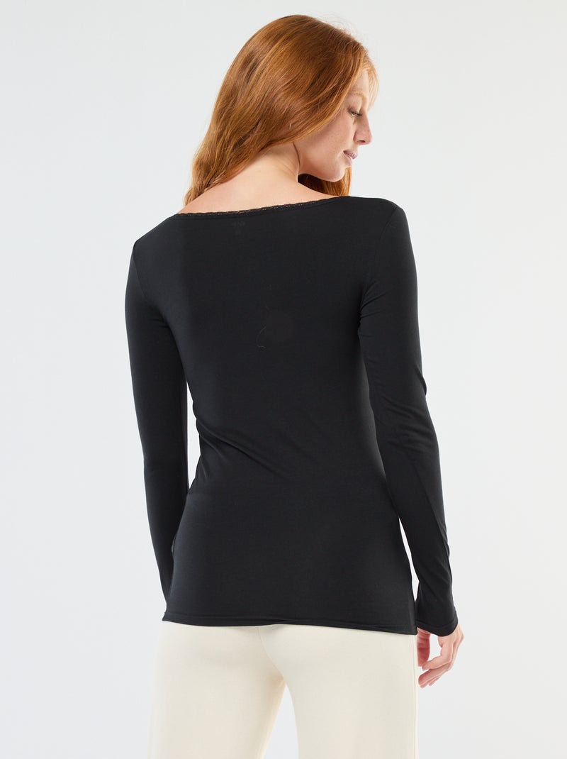 Camiseta de manga larga interior Negro - Kiabi