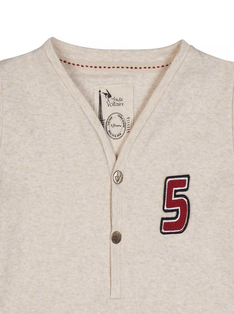 Camiseta de manga larga | Jersey de algodón beige | ELVIS Beige - Kiabi
