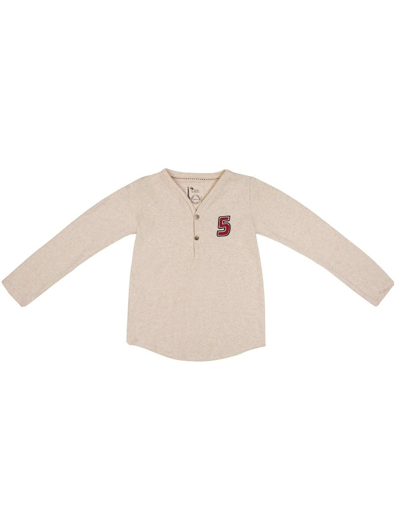 Camiseta de manga larga | Jersey de algodón beige | ELVIS Beige - Kiabi