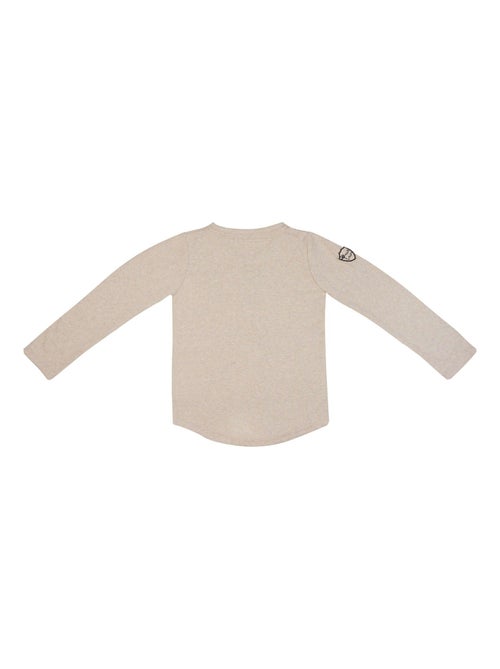 Camiseta de manga larga | Jersey de algodón beige | ELVIS - Kiabi