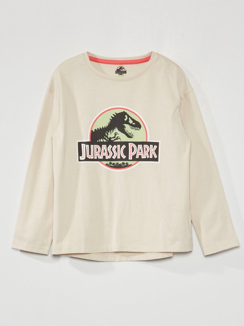 Camiseta de manga larga 'Jurassic Park' ecru - Kiabi