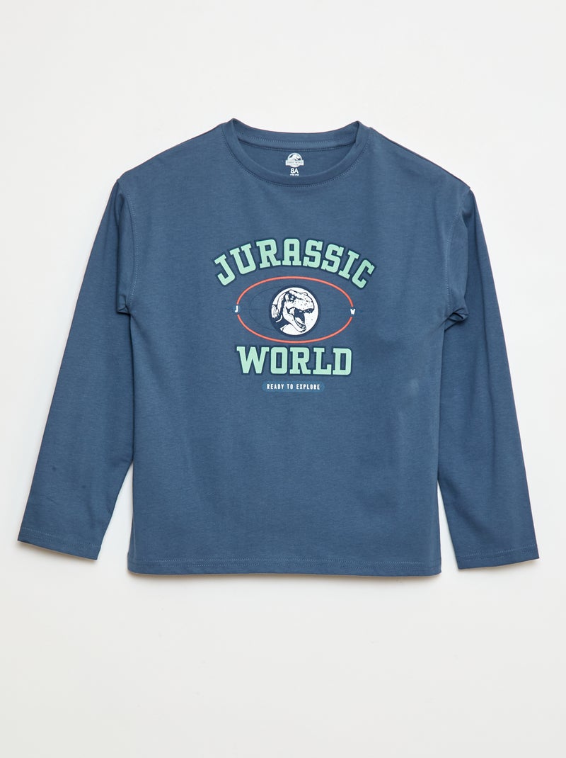 Camiseta de manga larga 'Jurassic World' Azul - Kiabi