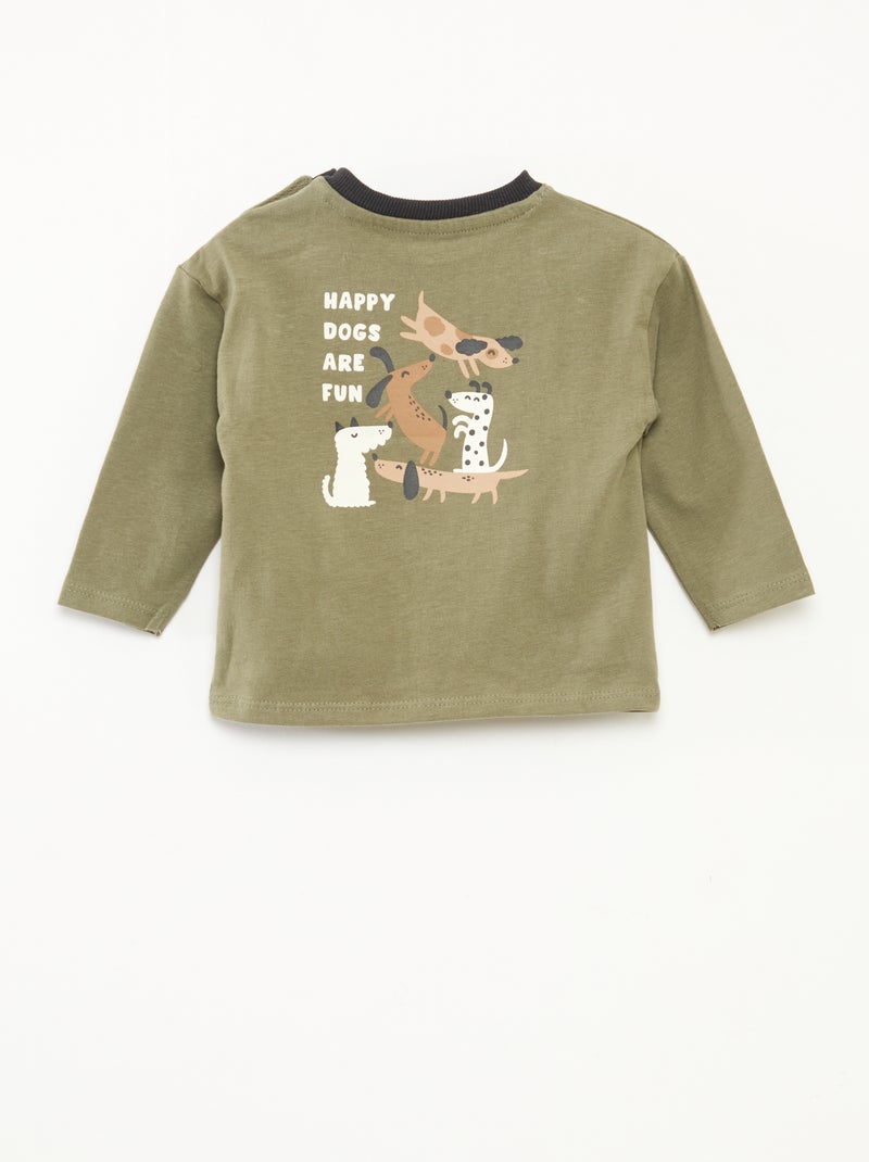 Camiseta de manga larga Kaki - Kiabi