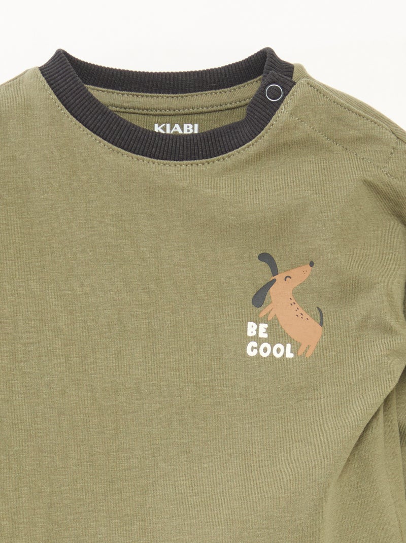 Camiseta de manga larga Kaki - Kiabi