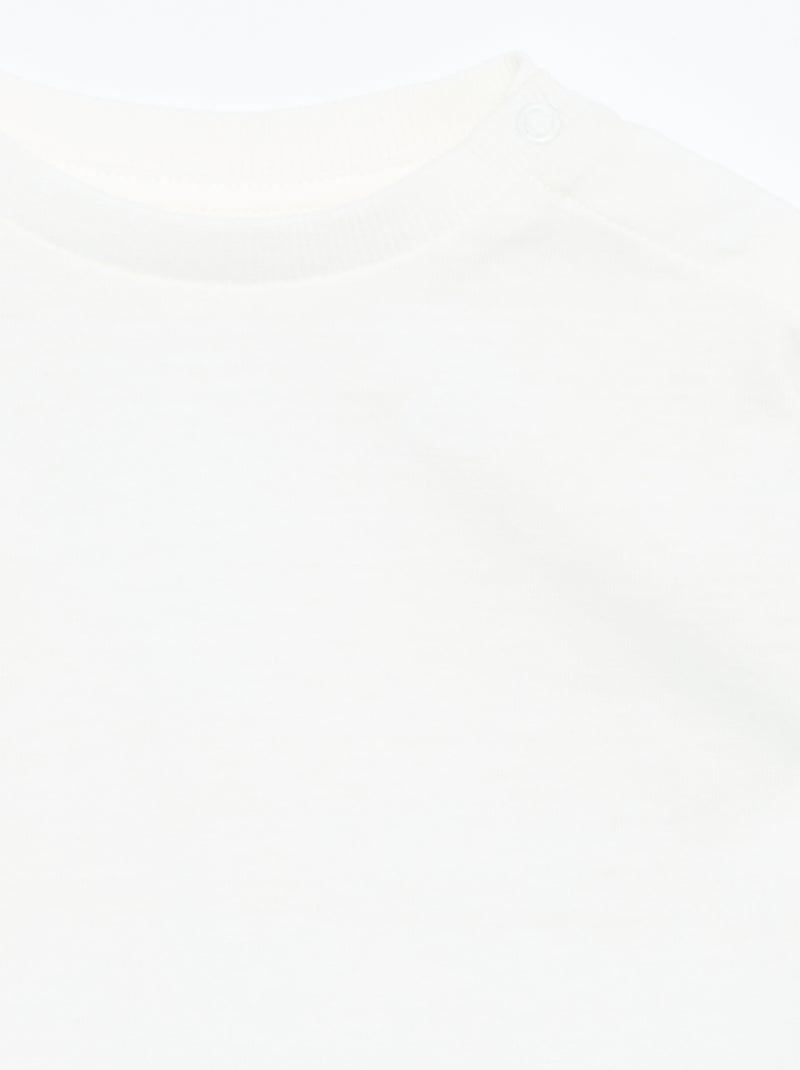 Camiseta de manga larga lisa Blanco - Kiabi