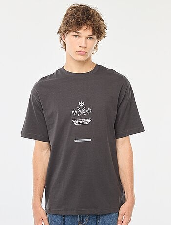 Camiseta de manga larga lisa con estampado en ambos lados