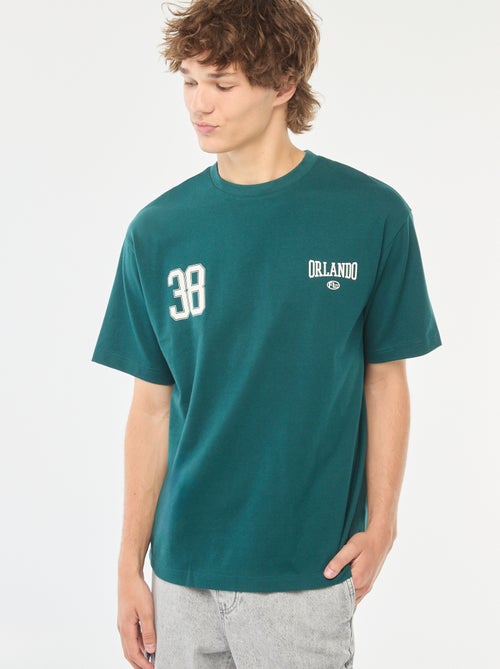 Camiseta de manga larga lisa con estampado en ambos lados - Kiabi