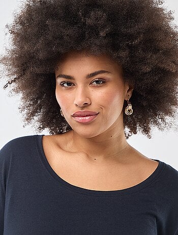 Camiseta de manga larga lisa de punto