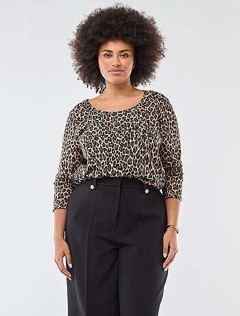 Camiseta de manga larga lisa de punto