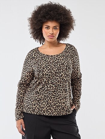 Camiseta de manga larga lisa de punto