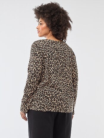 Camiseta de manga larga lisa de punto