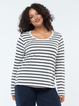 Camiseta de manga larga lisa de punto