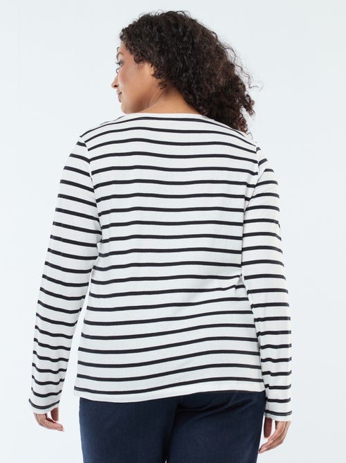 Camiseta de manga larga lisa de punto - Kiabi