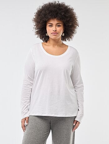 Camiseta de manga larga lisa de punto