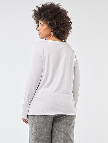 Camiseta de manga larga lisa de punto