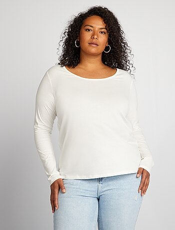 Camiseta de manga larga lisa de punto