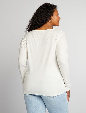 Camiseta de manga larga lisa de punto