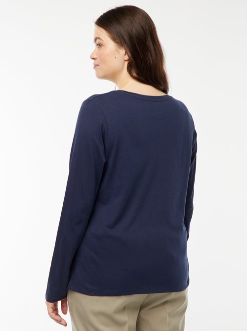 Camiseta de manga larga lisa de punto - Kiabi