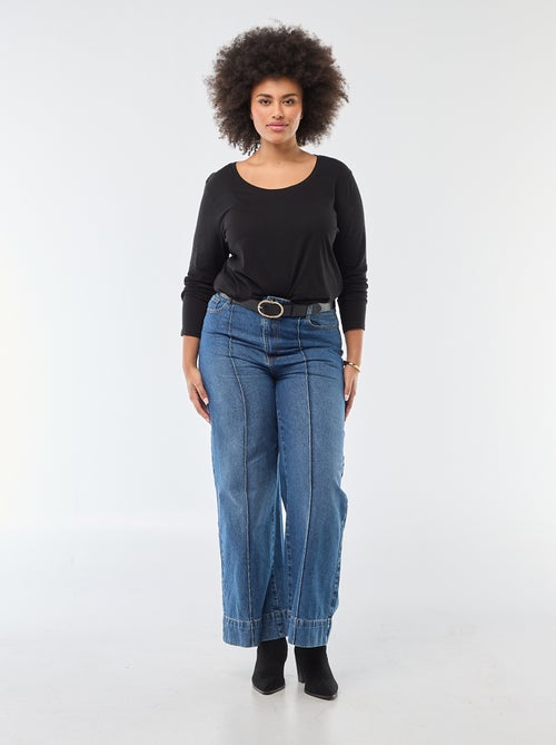 Camiseta de manga larga lisa de punto - Kiabi