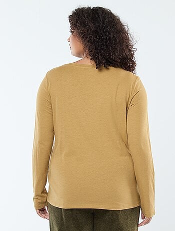 Camiseta de manga larga lisa de punto