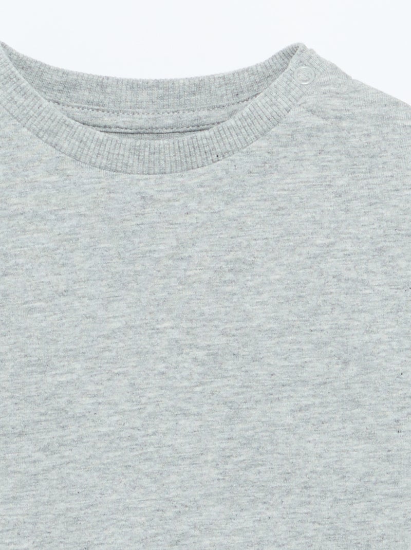 Camiseta de manga larga lisa Gris - Kiabi