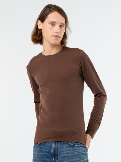 Camiseta de manga larga lisa - Kiabi Camiseta de manga larga lisa - Kiabi