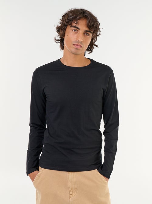 Camiseta de manga larga lisa - Kiabi