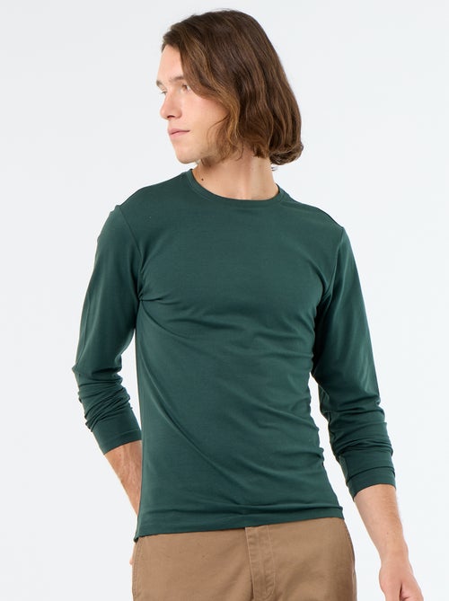 Camiseta de manga larga lisa - Kiabi Camiseta de manga larga lisa - Kiabi