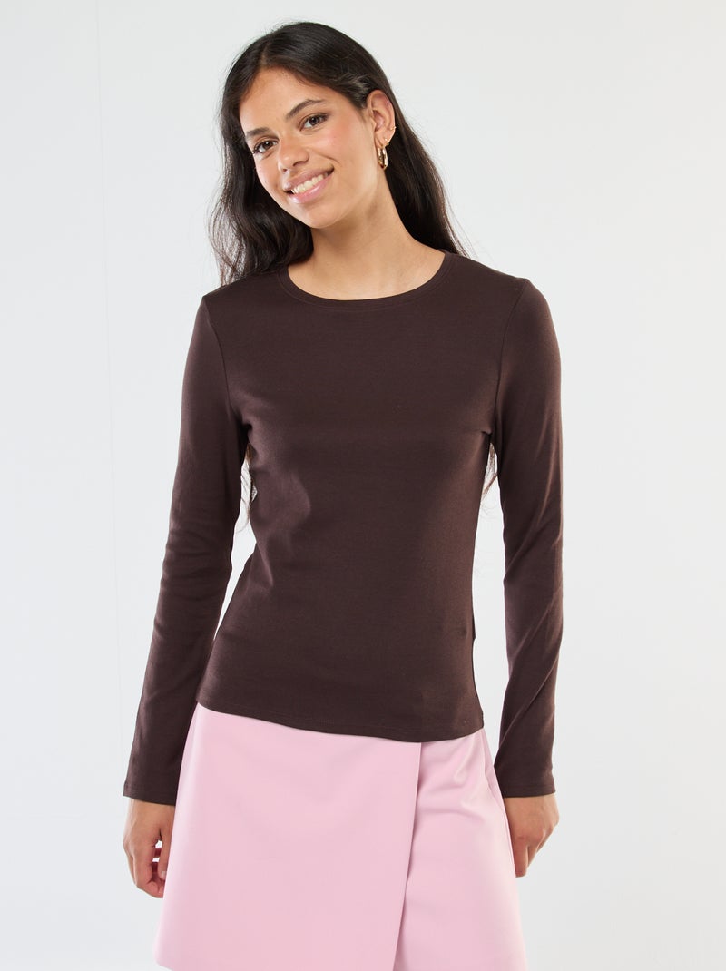 Camiseta de manga larga Marron - Kiabi