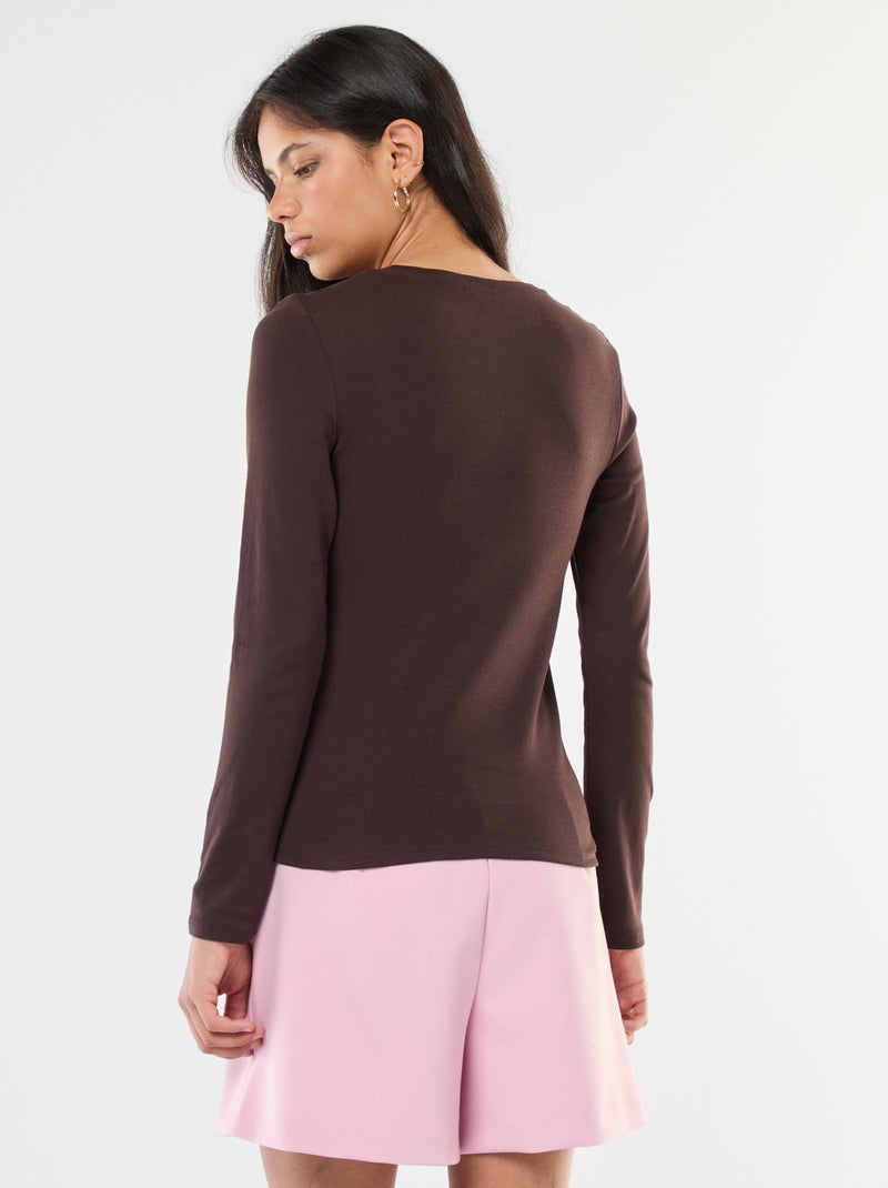 Camiseta de manga larga Marron - Kiabi