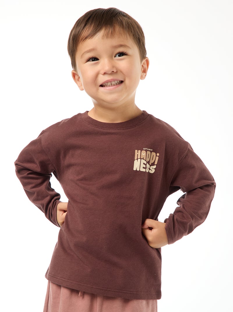 Camiseta de manga larga Marron - Kiabi