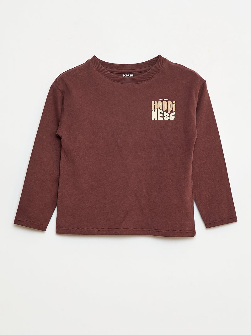 Camiseta de manga larga Marron - Kiabi