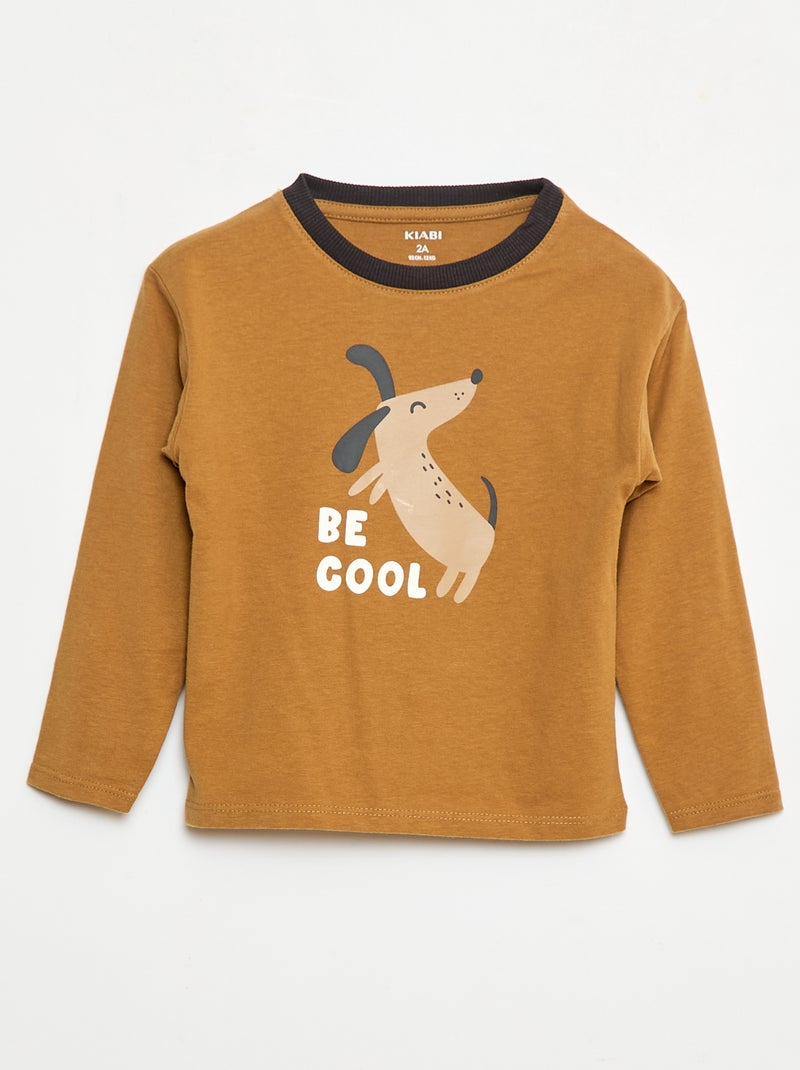 Camiseta de manga larga Marron - Kiabi