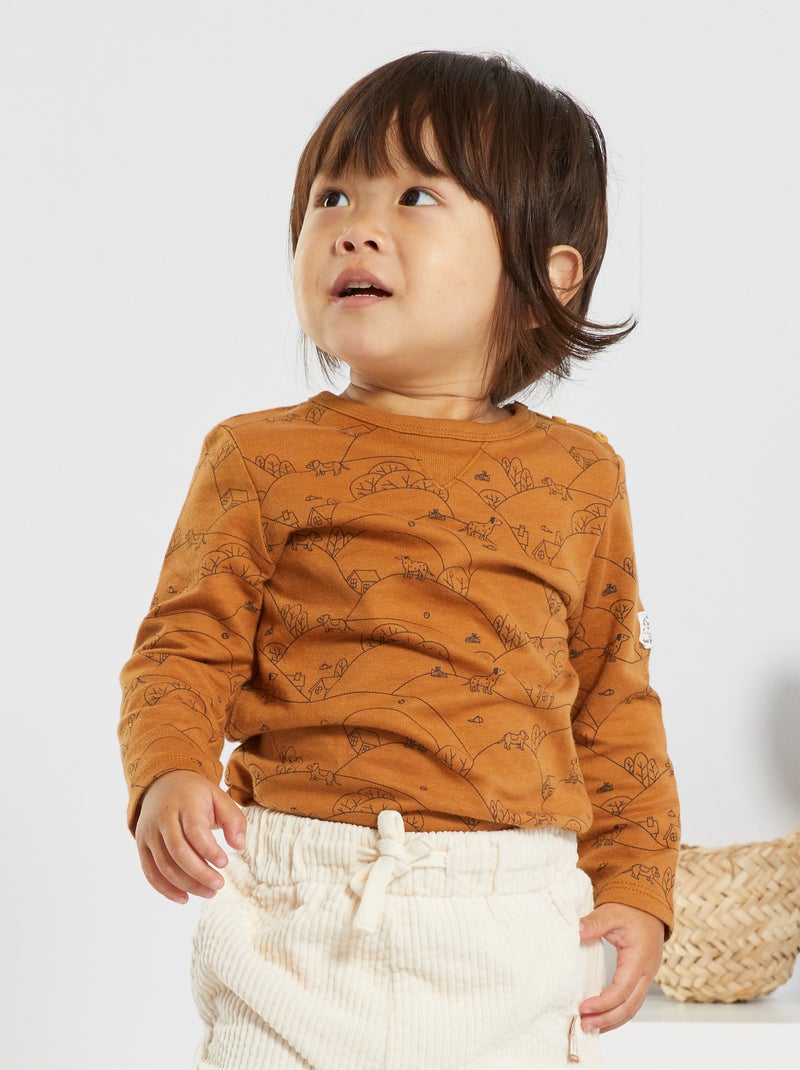 Camiseta de manga larga MARRON - Kiabi
