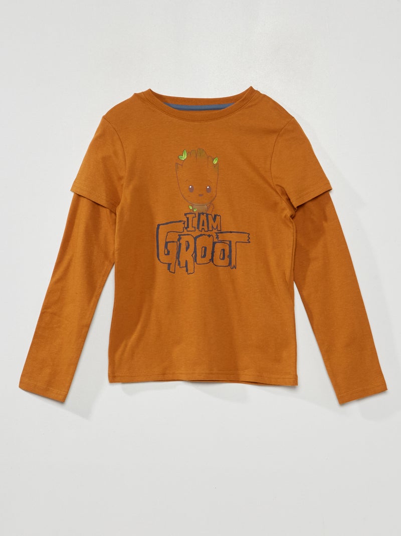 Camiseta de manga larga 'Marvel' MARRON - Kiabi
