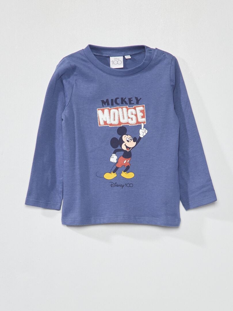 Camiseta de manga larga 'Mickey' azul - Kiabi