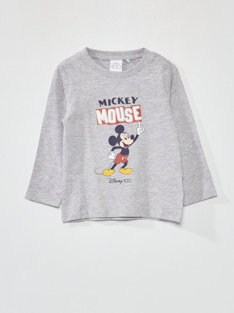 Camiseta de manga larga 'Mickey' GRIS - Kiabi