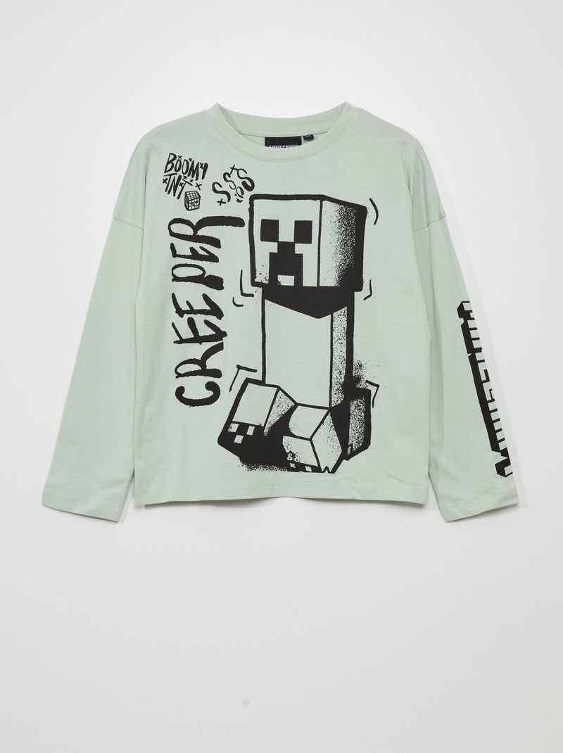 Camiseta de manga larga 'Minecraft' AZUL - Kiabi