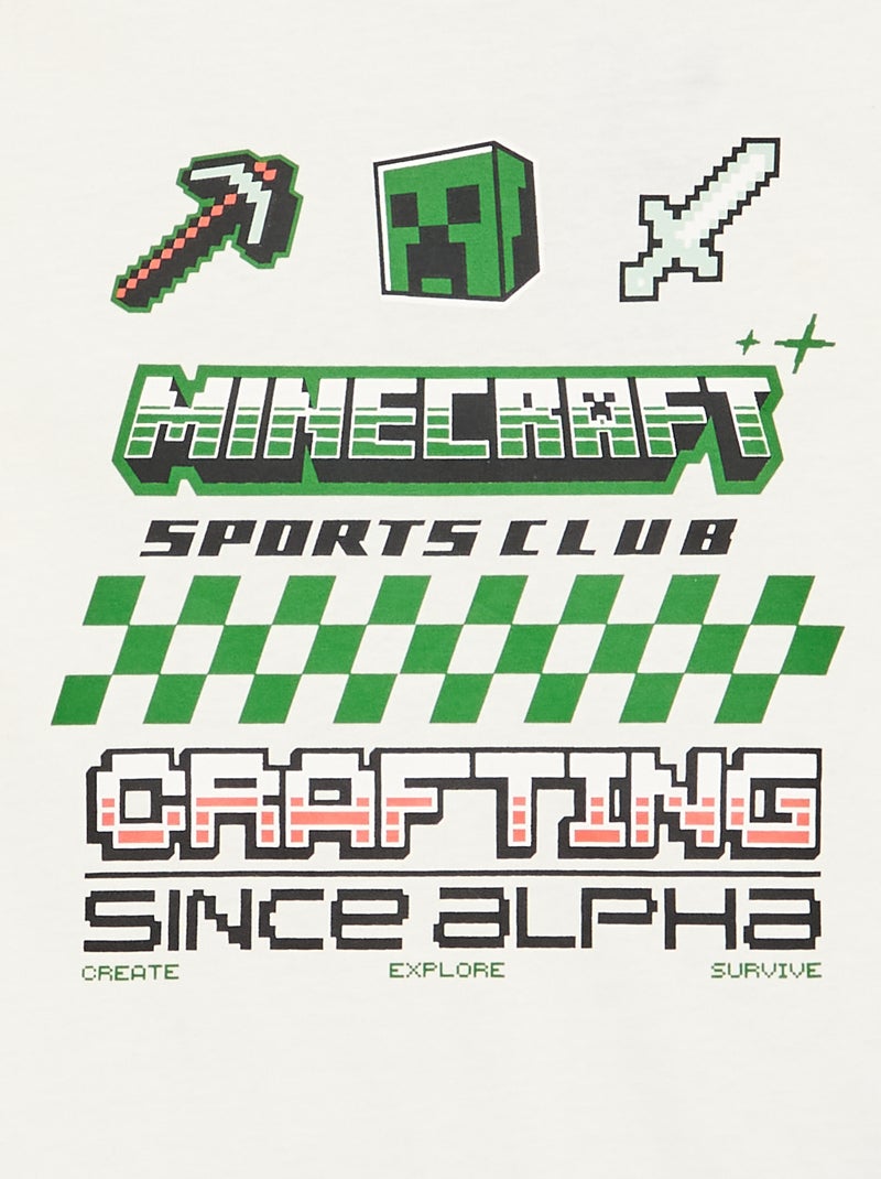 Camiseta de manga larga 'Minecraft' Blanco - Kiabi