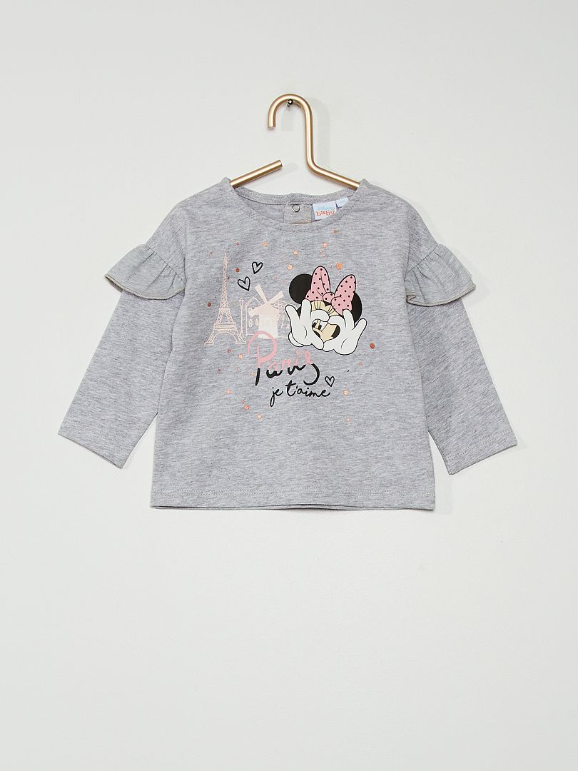 Camiseta de manga larga 'Minnie' gris - Kiabi