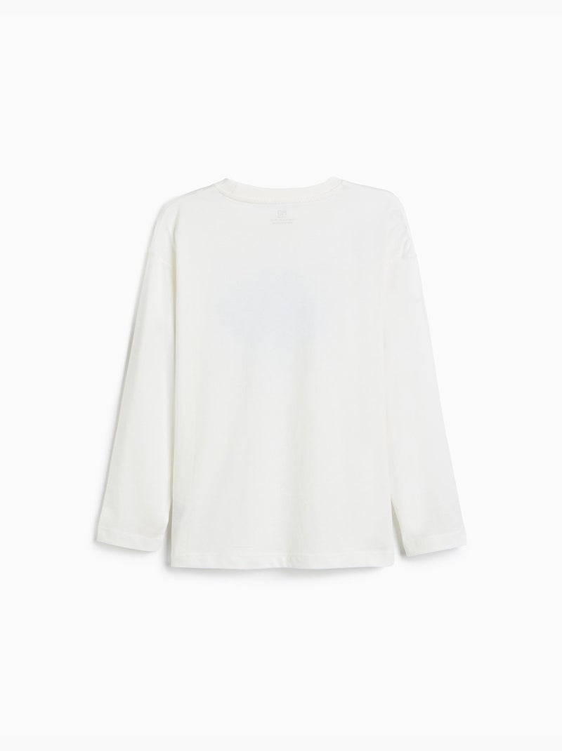 Camiseta de manga larga, mo fashion Blanco - Kiabi