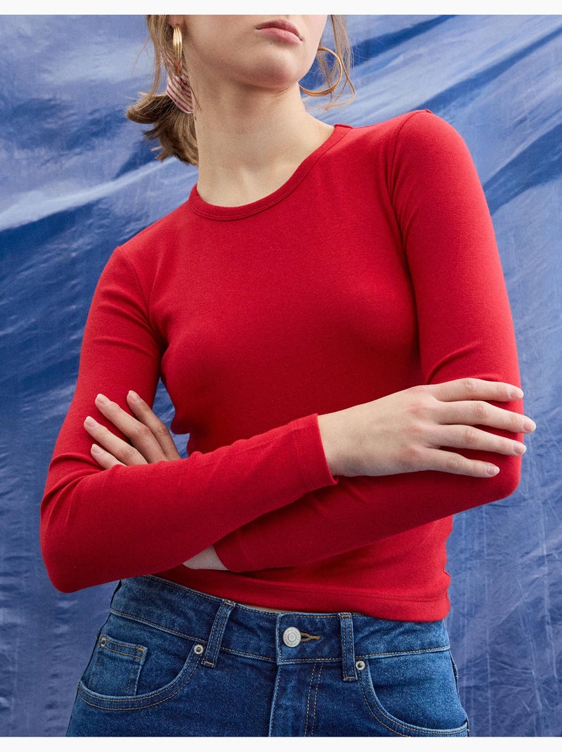 Camiseta de manga larga, MO Fashion Rojo - Kiabi